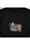 American Flag Cat Head Embroidered Crew Neck Sweatshirt Unisex