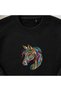 Rainbow Geometric Horse Head Embroidered Crew Neck Sweatshirt Unisex