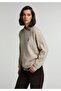 Regular Fit Round Neck Embroidered Women's Beige Sweater