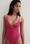 Padded-cup High Leg Swimsuit - 2