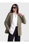 Two Mt Shop Quality Lcw Modest Khaki Plain Loose & Baggy Women's Blazer Jacket
