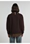Regular Fit Shirt Neck Checkered Women's Brown Sweatshirt - 2