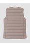 Vizyon New Season Beige Crew Neck Women's Puffer Vest - 6