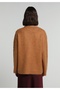 Regular Fit Round Neck Plain Women's Brown Sweater - 2
