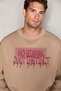 Kael men's front embroidery detailed beige sweatshirt - 3