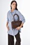 Plaid Pattern Cotton Tunic Blue
