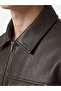 Esvab • Modern & Distinctive Standard Fit Men's Leather Look Coat - 3