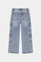 Boys' Denim Cargo Jeans - Blue - 4