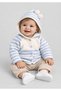 Hooded Pompom Knitted Baby Cardigan Buttoned Patterned Knitwear Jacket Autumn Winter Baby Cardigan - 3