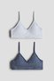 2-pack padded crop tops