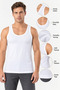 Men's Cotton Lycra Wide Strap Undershirt 3-Piece White - 6