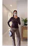 Yedila Brown Boat Neck Cashmere Knitwear - 3