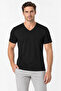 Men's Cotton Modal V-Neck Short Sleeve Undershirt Undershirt 2-Pack White + Black - 3