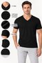 Men's Cotton Modal V-Neck Short Sleeve Undershirt Undershirt 2-Pack White + Black - 7