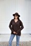 V-Neck Oversize Knitwear Sweater — Brown - 4
