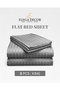 210TC Stripe King Flat Sheet 3-Piece Set, Ivory – 100% Cotton Satin | 1 Flat Sheet 274 x 260 cm + 2 Pillowcases 50 x 75 cm - 3