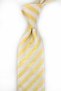 Yellow White Stripe Pattern Italian Linen Silk Tie Ik2608