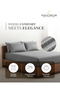 210TC Stripe King Flat Sheet 3-Piece Set, Ivory – 100% Cotton Satin | 1 Flat Sheet 274 x 260 cm + 2 Pillowcases 50 x 75 cm - 2