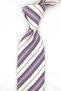 White Purple Line Pattern Italian Silk Tie Ik2635