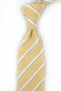 Yellow Stripe Pattern Italian Linen Silk Tie Ik2626