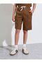 Teen Boys Brown Waffle Knit Shirt and Shorts Set - 4