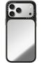 iPhone 18 Pro Max Impact Canvas Mirror Case | MagSafe Compatible, Reflective Mirror Back, Protective Phone Case, Raised Screen & Camera Edges, Charm-Ready - Silver/Glossy Black