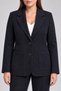 Soft Velvet Buttoned Plus Size Lined Jacket Navy Blue