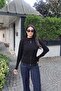 Ribbed Knitwear High Collar Zippered Cardigan — Black - 4