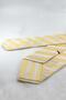 Yellow White Stripe Pattern Italian Linen Silk Tie Ik2608 - 3