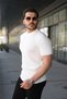Men's Crew Neck Honeycomb Textured Short Sleeve Knitwear T-Shirt - 2