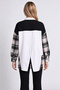 Asymmetrical Stone Embellished Premium Shirt Lby0099 Black White - 8