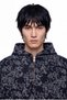 Men's Patterned Hooded Jean Jacket Blue Abstract - 2