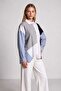 Asymmetrical Stone Embellished Premium Shirt Lby0099 Gray White - 4