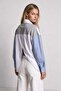 Asymmetrical Stone Embellished Premium Shirt Lby0099 Gray White - 3