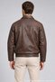 Men's Brown Oversize Leather Coat with Chest Pockets - 5