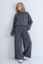 Women's Gray Elastic Waist Zipper Suit Alc-X15904 - 4