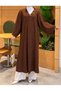Collar Brooch Detailed Long Knitwear Cardigan - 5