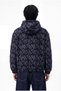 Men's Patterned Hooded Jean Jacket Blue Ikat - 4