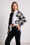 Asymmetrical Stone Embellished Premium Shirt Lby0099 Black White - 4
