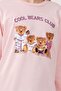 Girl's Pink Teddy Bear Patterned Pajama Top - 2