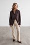 Women's Brown Striped Oversize Woven Shirt Alc-X15631 - 4