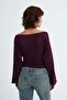 Kayık Neckline Gathered Blouse B07037 - 6