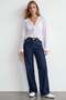 Women's White V-Neck Twisted Detailed Transparent Blouse Alc-X15416 - 4