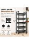 5-Tier Rolling Storage Rack,Metal Utility Shelf with Wheels, Multi-Purpose Standing Shelf Organizer for Kitchen, Pantry, Laundry Room, Closet, Bedroom - 6
