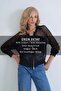 Women's Black Zippered Mesh Jacket Alc-X15902 - 2
