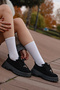Elara Black Suede Women's Daily Saddle Almond Toe Comfortable Stylish Moccasin Loafer Shoes