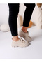 Elara Beige Patent Leather Women's Daily Saddler Almond Toe Comfortable Stylish Moccasin Loafer Shoes - 2