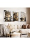 Gold Tree Birds and Lion 3 Piece Plexi Mirrored Table