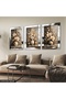 White Flowers in a Vase 3 Piece Plexiglass Mirrored Table