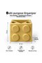 Lego Designed 3-Compartment Children's Toothbrush Holder and Desktop Pen Holder Organizer - Gold